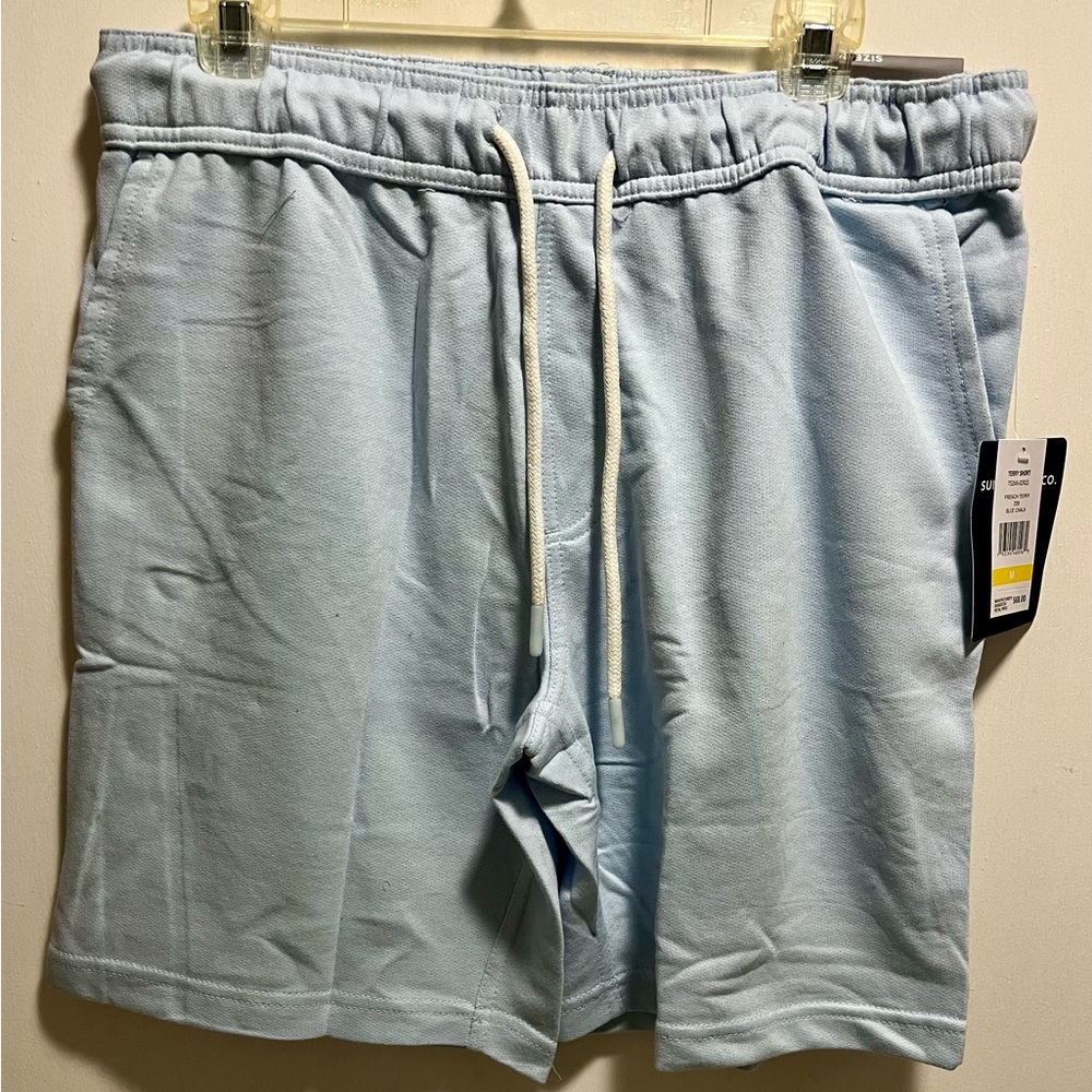Surf & Swin Co Terry Shorts Trunks Lounge Blue Chalk Medium w/bag